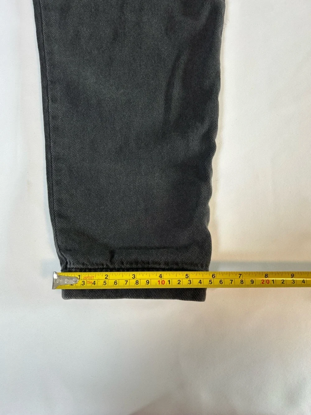 & other stories black high waist jeans size 4 belted cropped straight leg - Picture 9 of 12